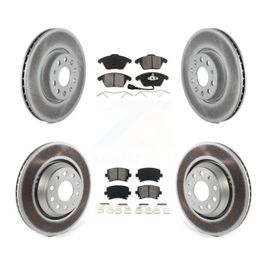 [Avant + Arrière] Kit de disque (revêtu) et plaquette (semi-métallique) de frein pour 2009-2010 Volkswagen Passat CC avec 312mm Diameter Rotor KGS-101834