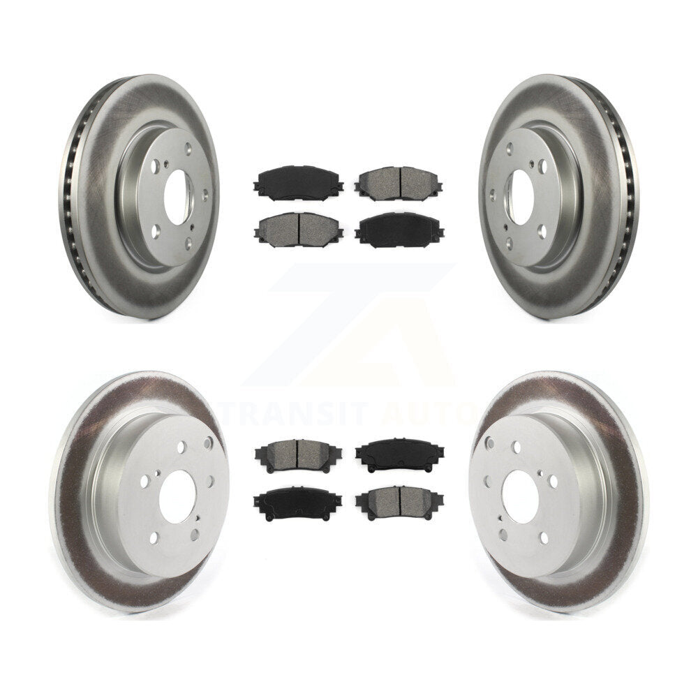 [Avant + Arrière] Kit de disque (revêtu) et plaquette (semi-métallique) de frein pour 2012-2018 Toyota Prius V KGS-101835