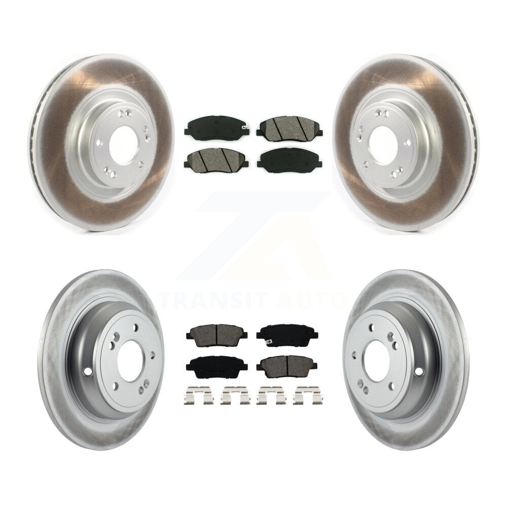 [Avant + Arrière] Kit de disque (revêtu) et plaquette (semi-métallique) de frein pour 2012 Hyundai Genesis 3.8L KGS-101837