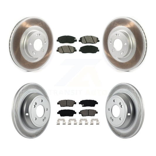 [Avant + Arrière] Kit de disque (revêtu) et plaquette (semi-métallique) de frein pour 2012 Hyundai Genesis 3.8L KGS-101837