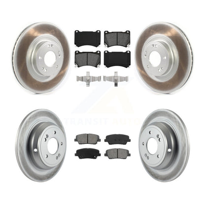 [Avant + Arrière] Kit de disque (revêtu) et plaquette (semi-métallique) de frein pour Hyundai Genesis 4.6L KGS-101838