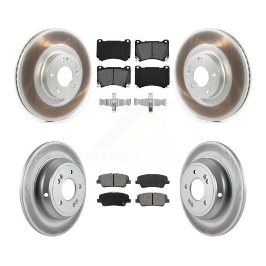 [Avant + Arrière] Kit de disque (revêtu) et plaquette (semi-métallique) de frein pour Hyundai Genesis 4.6L KGS-101838