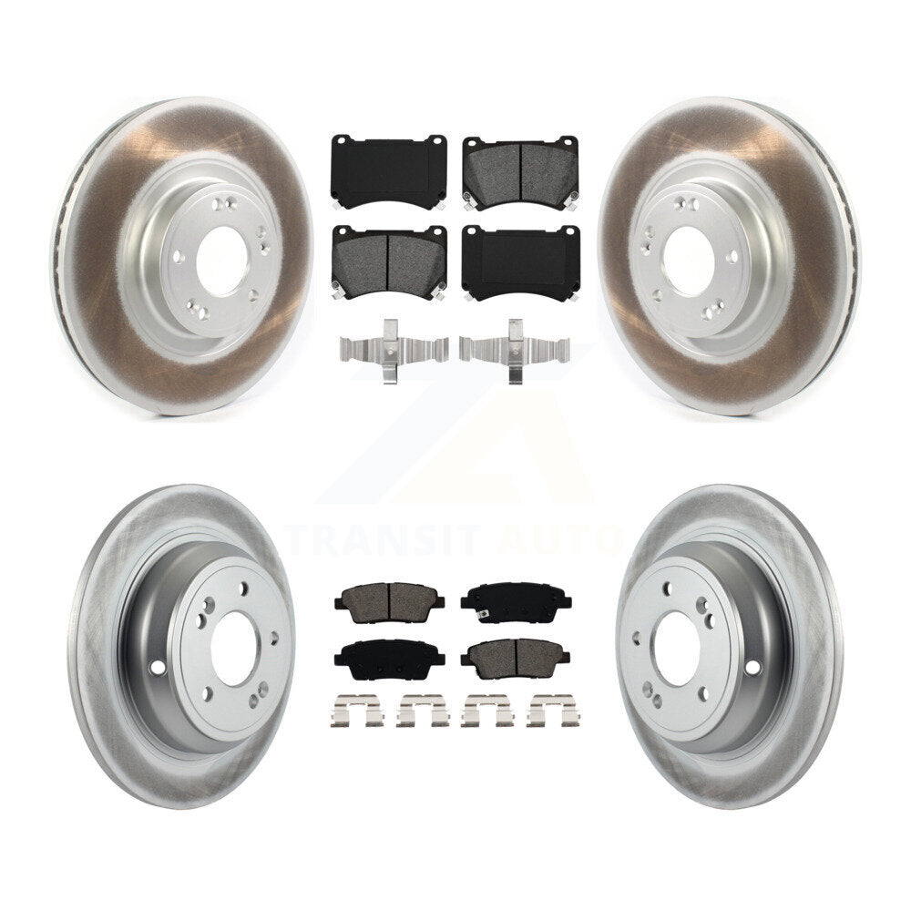 [Avant + Arrière] Kit de disque (revêtu) et plaquette (semi-métallique) de frein pour Hyundai Genesis KGS-101839