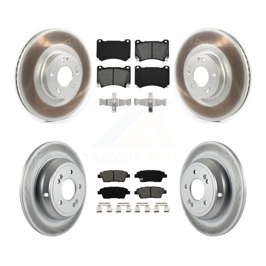 [Avant + Arrière] Kit de disque (revêtu) et plaquette (semi-métallique) de frein pour Hyundai Genesis KGS-101839