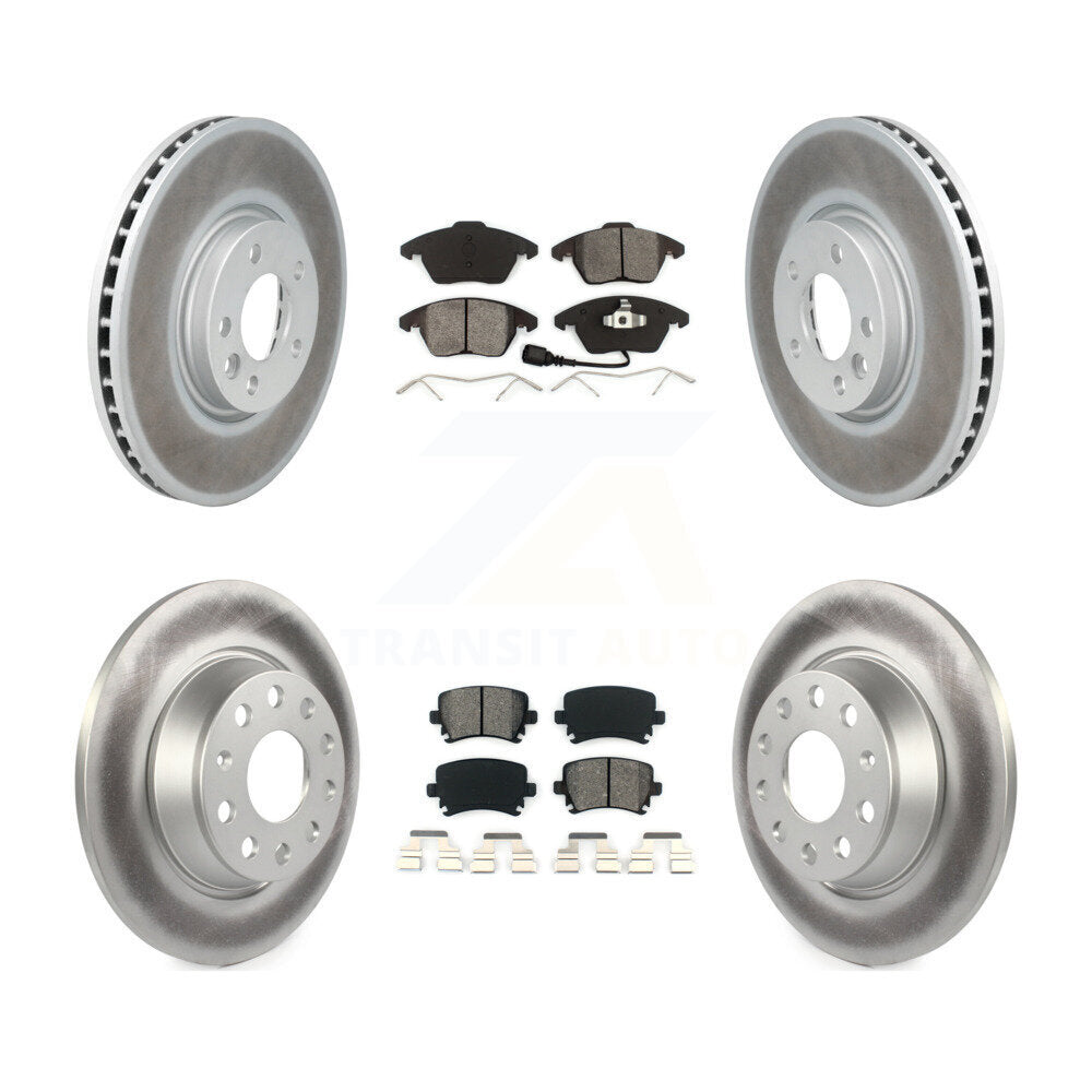 [Avant + Arrière] Kit de disque (revêtu) et plaquette (semi-métallique) de frein pour Volkswagen CC avec 340mm Diameter Rotor KGS-101841