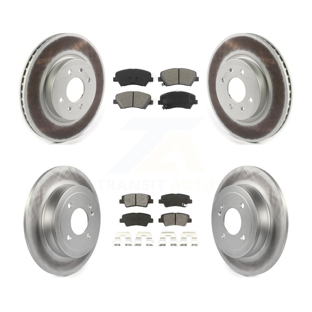 [Avant + Arrière] Kit de disque (revêtu) et plaquette (semi-métallique) de frein pour Kia Rio KGS-101842