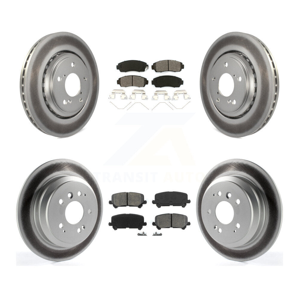 [Avant + Arrière] Kit de disque (revêtu) et plaquette (semi-métallique) de frein pour 2019-2022 Honda Passport KGS-101844
