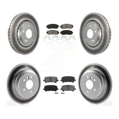 [Avant + Arrière] Kit de disque (revêtu) et plaquette (semi-métallique) de frein pour 2019-2022 Honda Passport KGS-101844