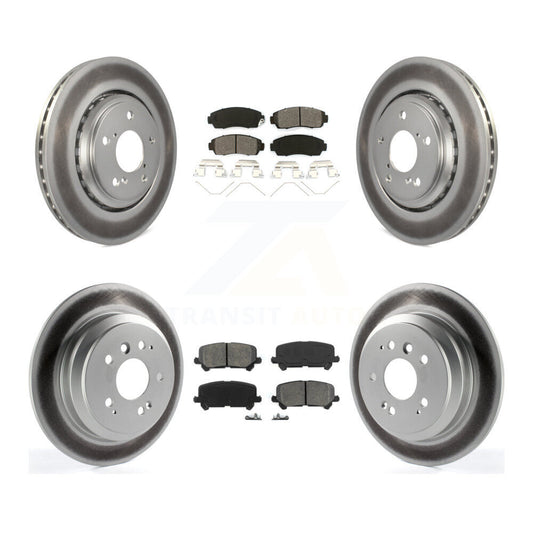 [Avant + Arrière] Kit de disque (revêtu) et plaquette (semi-métallique) de frein pour 2019-2022 Honda Passport KGS-101844