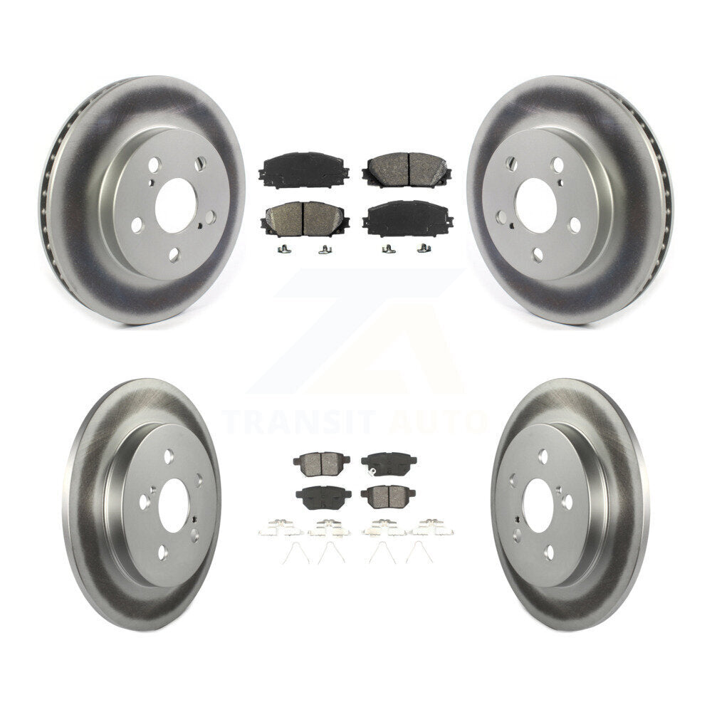 [Avant + Arrière] Kit de disque (revêtu) et plaquette (semi-métallique) de frein pour Toyota Prius Corolla Prime KGS-101852