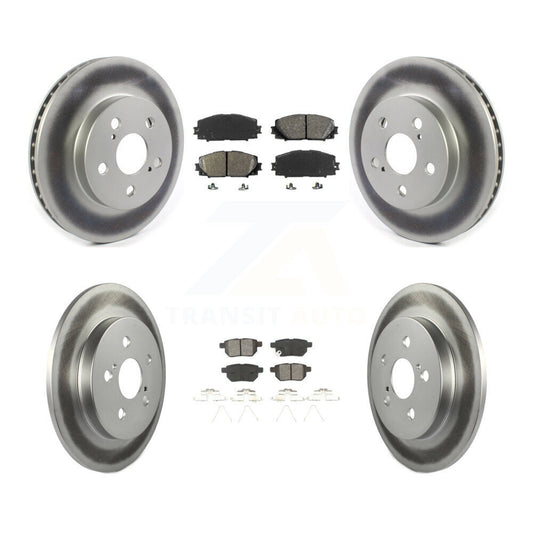 [Avant + Arrière] Kit de disque (revêtu) et plaquette (semi-métallique) de frein pour Toyota Prius Corolla Prime KGS-101852