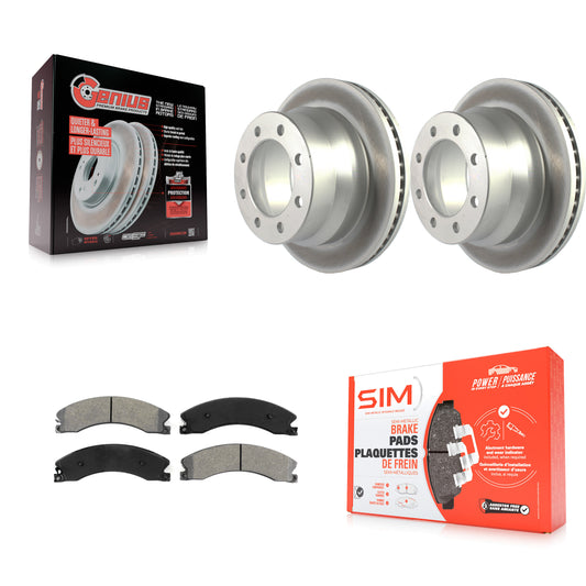 [Arrière] Kit de disque (revêtu) et plaquette (semi-métallique) de frein pour Chevrolet Express 3500 GMC Savana 4500 KGS-101858