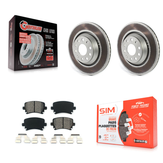 [Arrière] Kit de disque (revêtu) et plaquette (semi-métallique) de frein pour Volkswagen CC Passat GTI Golf R R32 KGS-101866