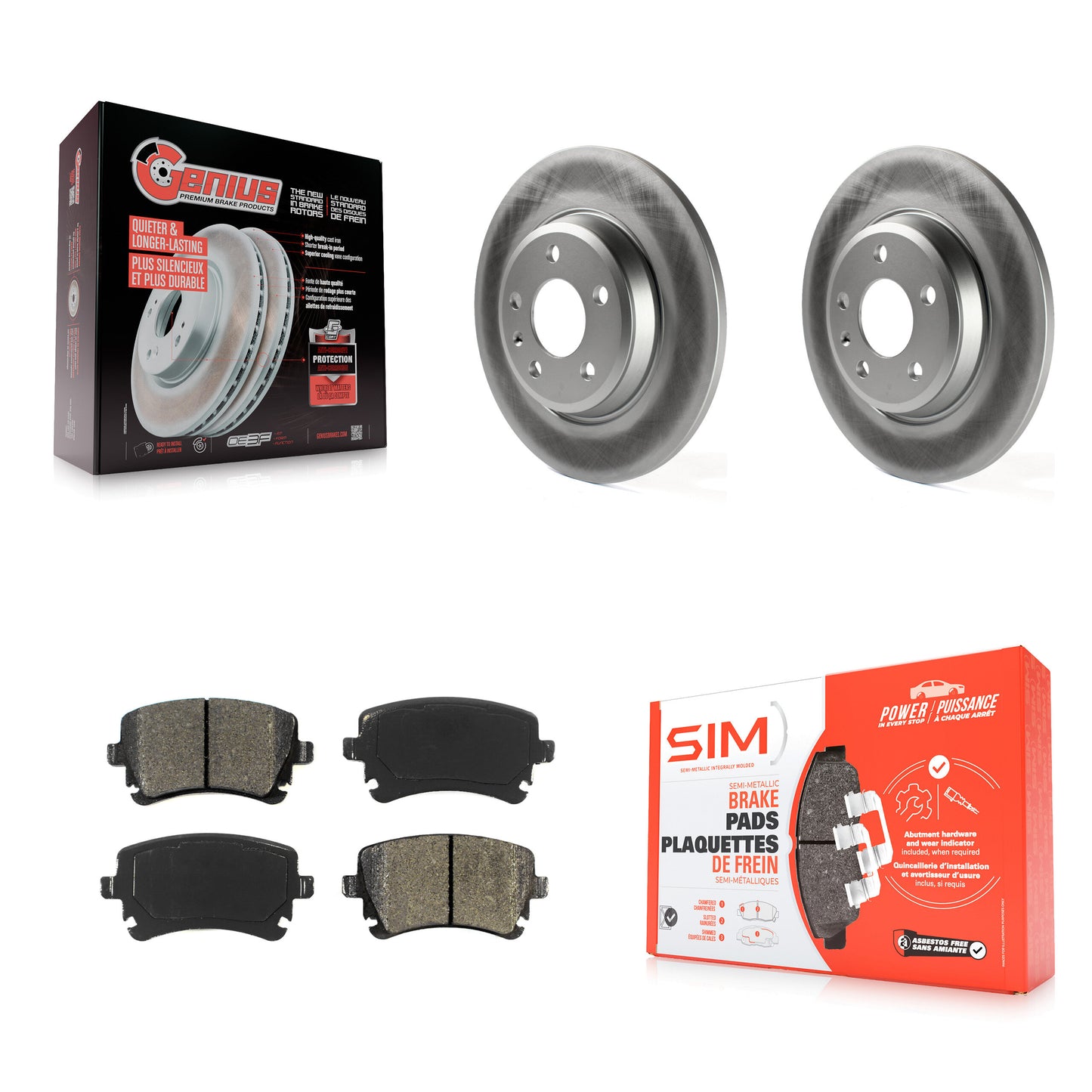 [Arrière] Kit de disque (revêtu) et plaquette (semi-métallique) de frein pour Audi Q5 A4 allroad KGS-101870
