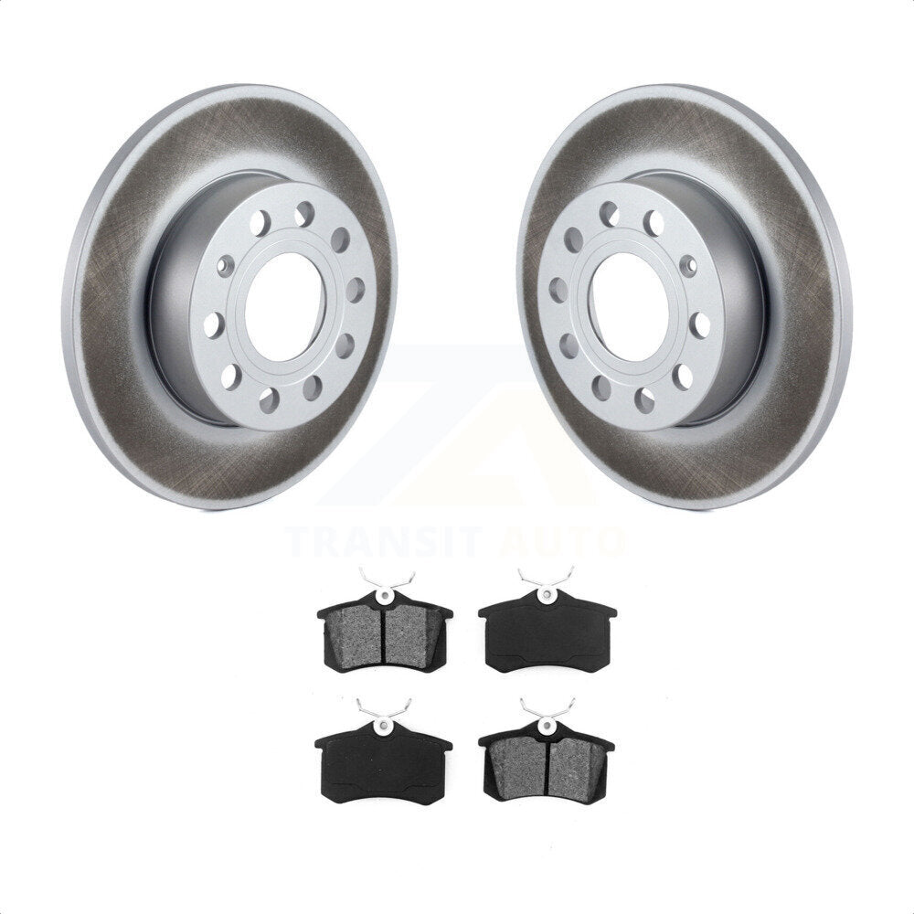 [Arrière] Kit de disque (revêtu) et plaquette (semi-métallique) de frein pour 2011 Volkswagen Golf avec 256mm Diameter Rotor KGS-101882 par Transit Auto