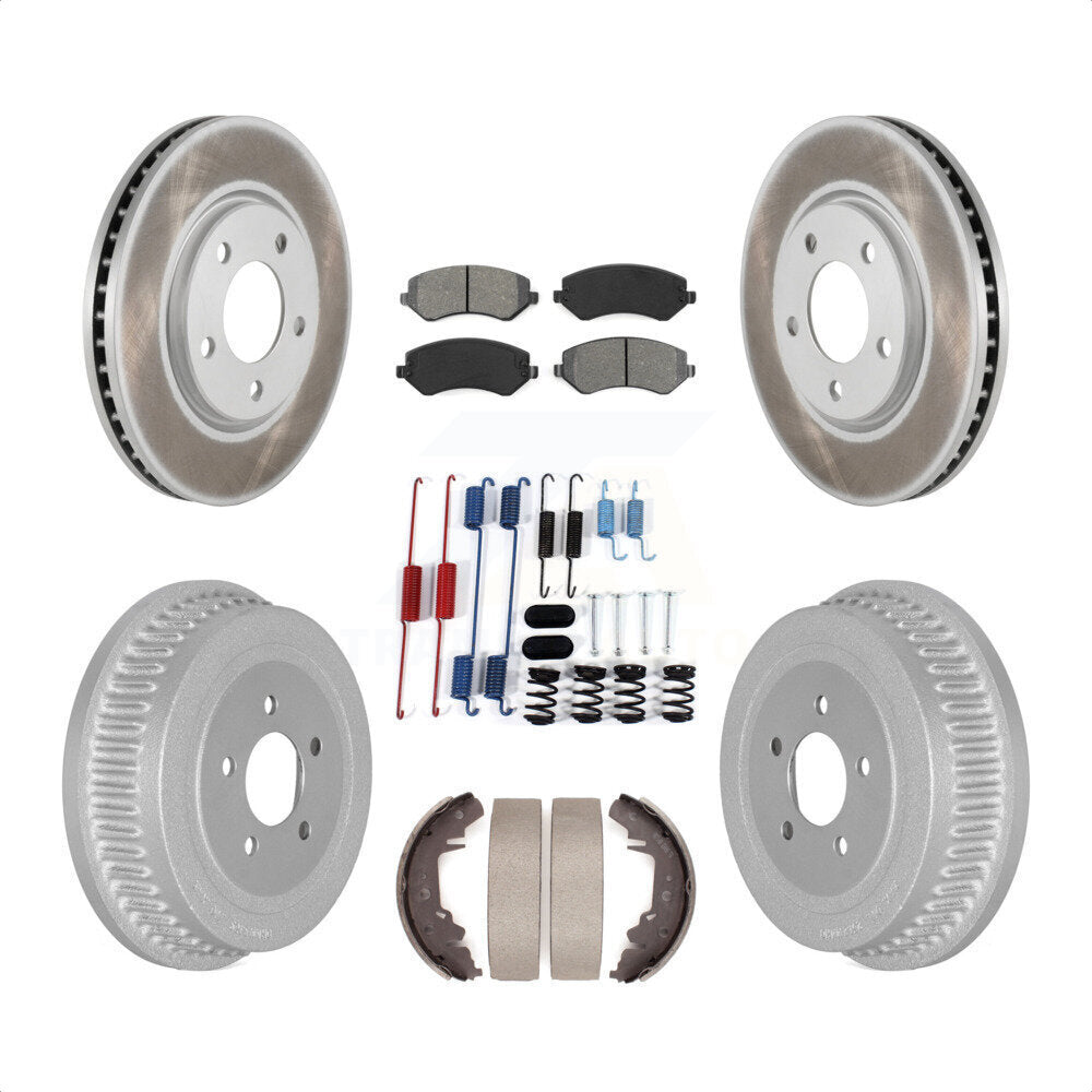 [Avant + Arrière] Kit de disque (revêtu) et plaquette (semi-métallique) de frein pour Dodge Grand Caravan Chrysler Voyager KGS-101897 par Transit Auto