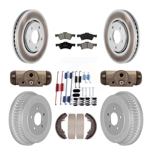 [Avant + Arrière] Kit de disque (revêtu) et plaquette (semi-métallique) de frein pour Dodge Caravan Chrysler Voyager KGS-101903 par Transit Auto