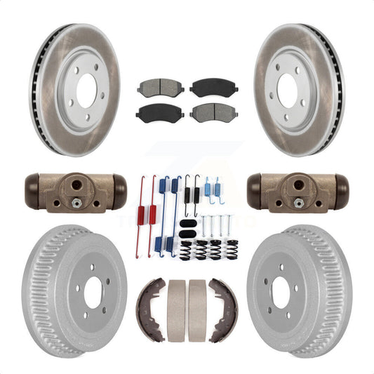 [Avant + Arrière] Kit de disque (revêtu) et plaquette (semi-métallique) de frein pour Dodge Grand Caravan Chrysler Voyager KGS-101904 par Transit Auto