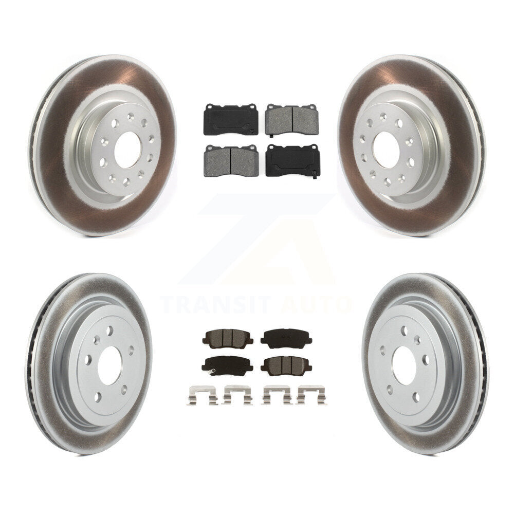 [Avant + Arrière] Kit de disque (revêtu) et plaquette (semi-métallique) de frein pour Cadillac CTS avec 18" Factory Wheels KGS-101944