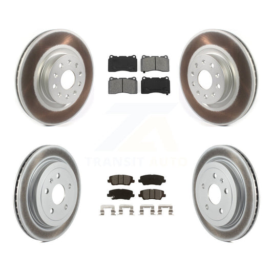[Avant + Arrière] Kit de disque (revêtu) et plaquette (semi-métallique) de frein pour Cadillac CTS avec 18" Factory Wheels KGS-101944