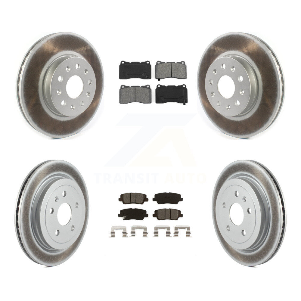 [Avant + Arrière] Kit de disque (revêtu) et plaquette (semi-métallique) de frein pour Cadillac CTS KGS-101945