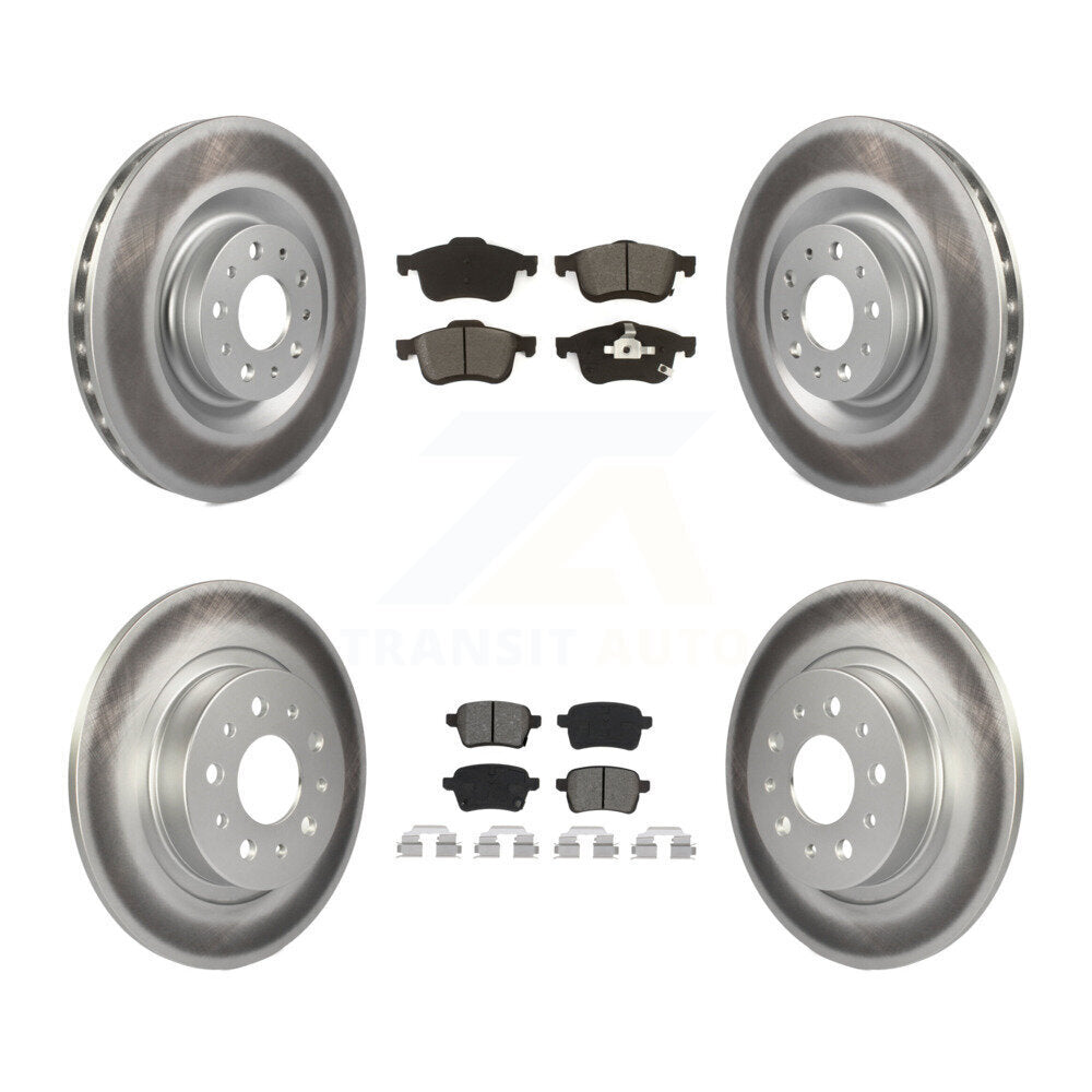 [Avant + Arrière] Kit de disque (revêtu) et plaquette (semi-métallique) de frein pour 2014-2020 Fiat 500L KGS-101951