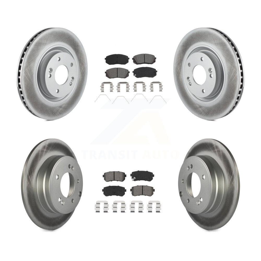 [Avant + Arrière] Kit de disque (revêtu) et plaquette (semi-métallique) de frein pour Kia Optima avec Manual Parking KGS-101970