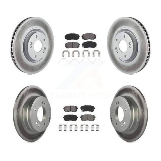 [Avant + Arrière] Kit de disque (revêtu) et plaquette (semi-métallique) de frein pour Kia Optima avec Manual Parking KGS-101970