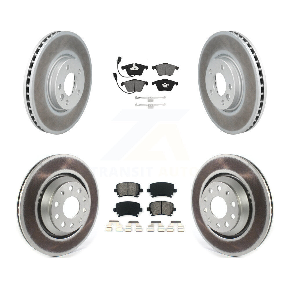 [Avant + Arrière] Kit de disque (revêtu) et plaquette (semi-métallique) de frein pour Volkswagen CC avec 340mm Diameter Rotor KGS-101973
