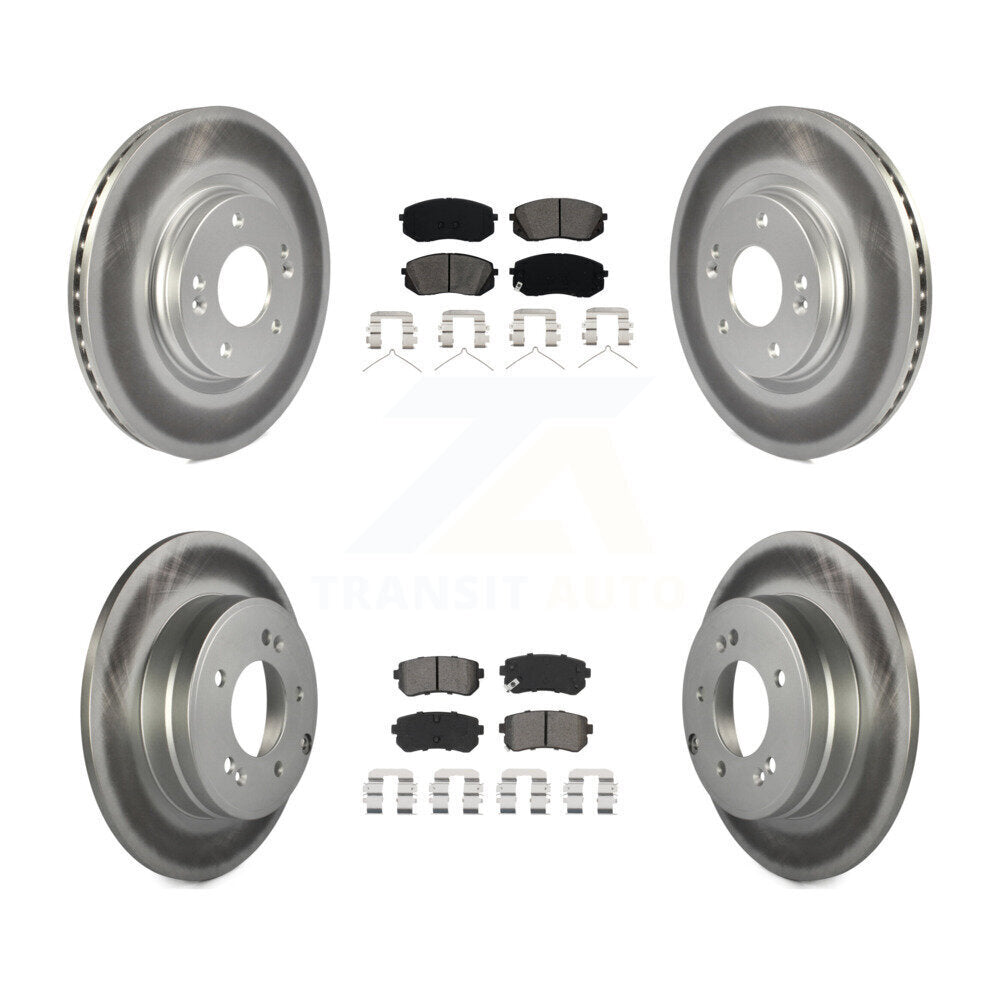 [Avant + Arrière] Kit de disque (revêtu) et plaquette (semi-métallique) de frein pour Kia Optima avec Manual Parking KGS-101989