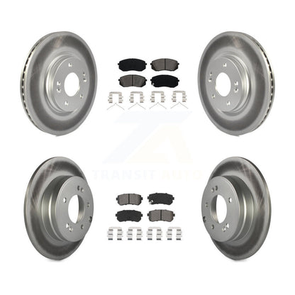[Avant + Arrière] Kit de disque (revêtu) et plaquette (semi-métallique) de frein pour Kia Optima avec Manual Parking KGS-101989