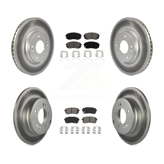 [Avant + Arrière] Kit de disque (revêtu) et plaquette (semi-métallique) de frein pour Kia Optima avec Manual Parking KGS-101989