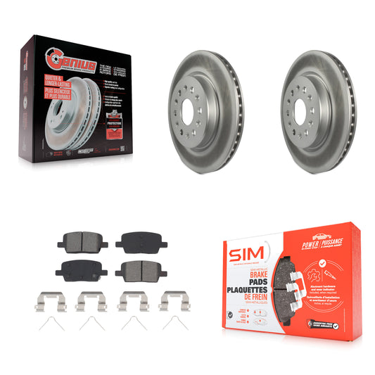 [Arrière] Kit de disque (revêtu) et plaquette (semi-métallique) de frein pour Chevrolet Traverse GMC Acadia Cadillac XT5 Buick Enclave Blazer XT6 KGS-102010