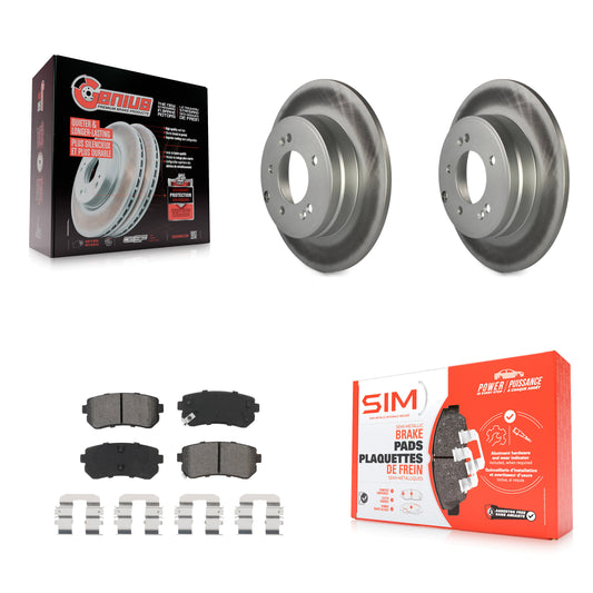 [Arrière] Kit de disque (revêtu) et plaquette (semi-métallique) de frein pour Hyundai Sonata Kia Optima avec Manual Parking KGS-102015