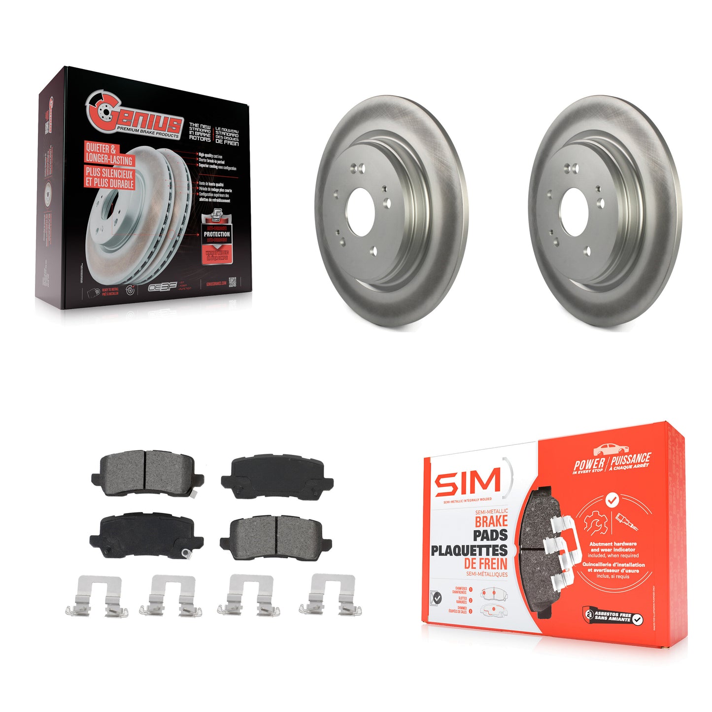 [Arrière] Kit de disque (revêtu) et plaquette (semi-métallique) de frein pour 2015-2020 Acura TLX KGS-102033