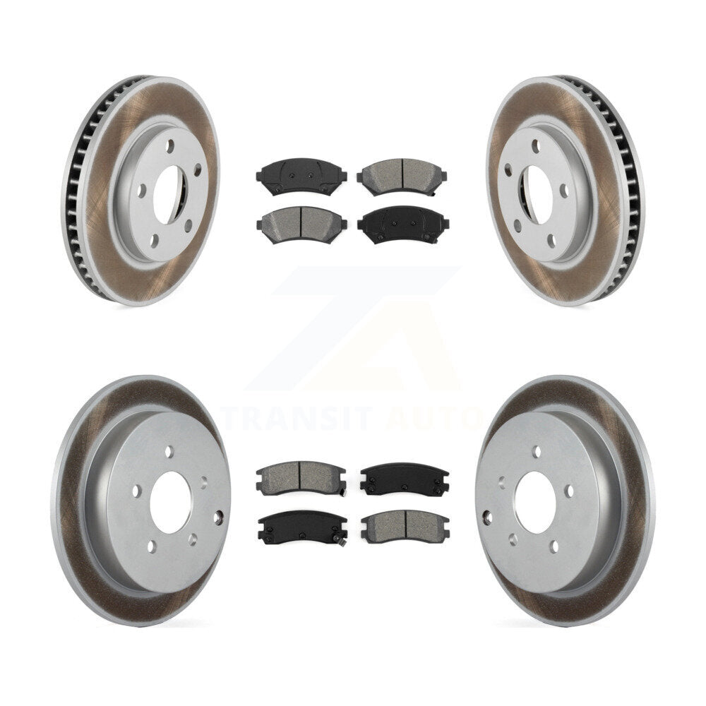 [Avant + Arrière] Kit de disque (revêtu) et plaquette (semi-métallique) de frein pour 2002-2004 Pontiac Montana FWD avec rear brakes KGS-102037