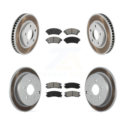 [Avant + Arrière] Kit de disque (revêtu) et plaquette (semi-métallique) de frein pour 2002-2004 Pontiac Montana FWD avec rear brakes KGS-102037