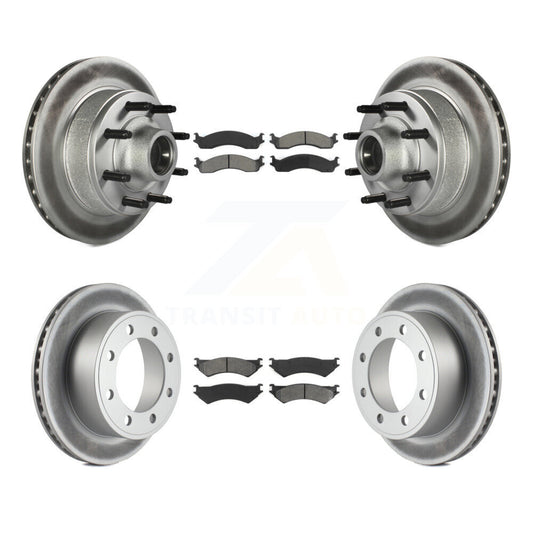 [Avant + Arrière] Kit de disque (revêtu) et plaquette (semi-métallique) de frein pour Ford E-350 Super Duty E-250 Econoline Club Wagon KGS-102065