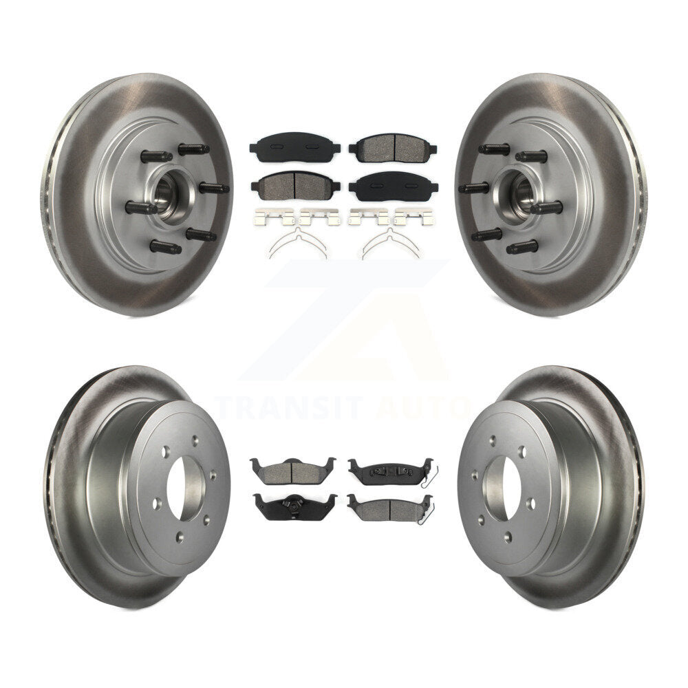 [Avant + Arrière] Kit de disque (revêtu) et plaquette (semi-métallique) de frein pour Ford F-150 Lincoln Mark LT RWD KGS-102072