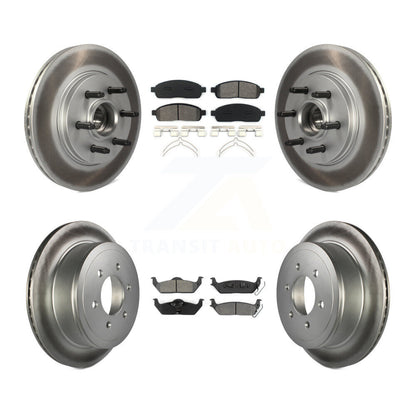 [Avant + Arrière] Kit de disque (revêtu) et plaquette (semi-métallique) de frein pour Ford F-150 Lincoln Mark LT RWD KGS-102072