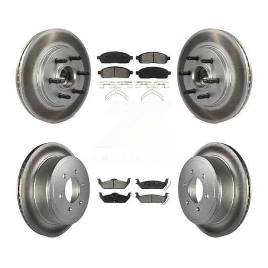 [Avant + Arrière] Kit de disque (revêtu) et plaquette (semi-métallique) de frein pour Ford F-150 Lincoln Mark LT RWD KGS-102072