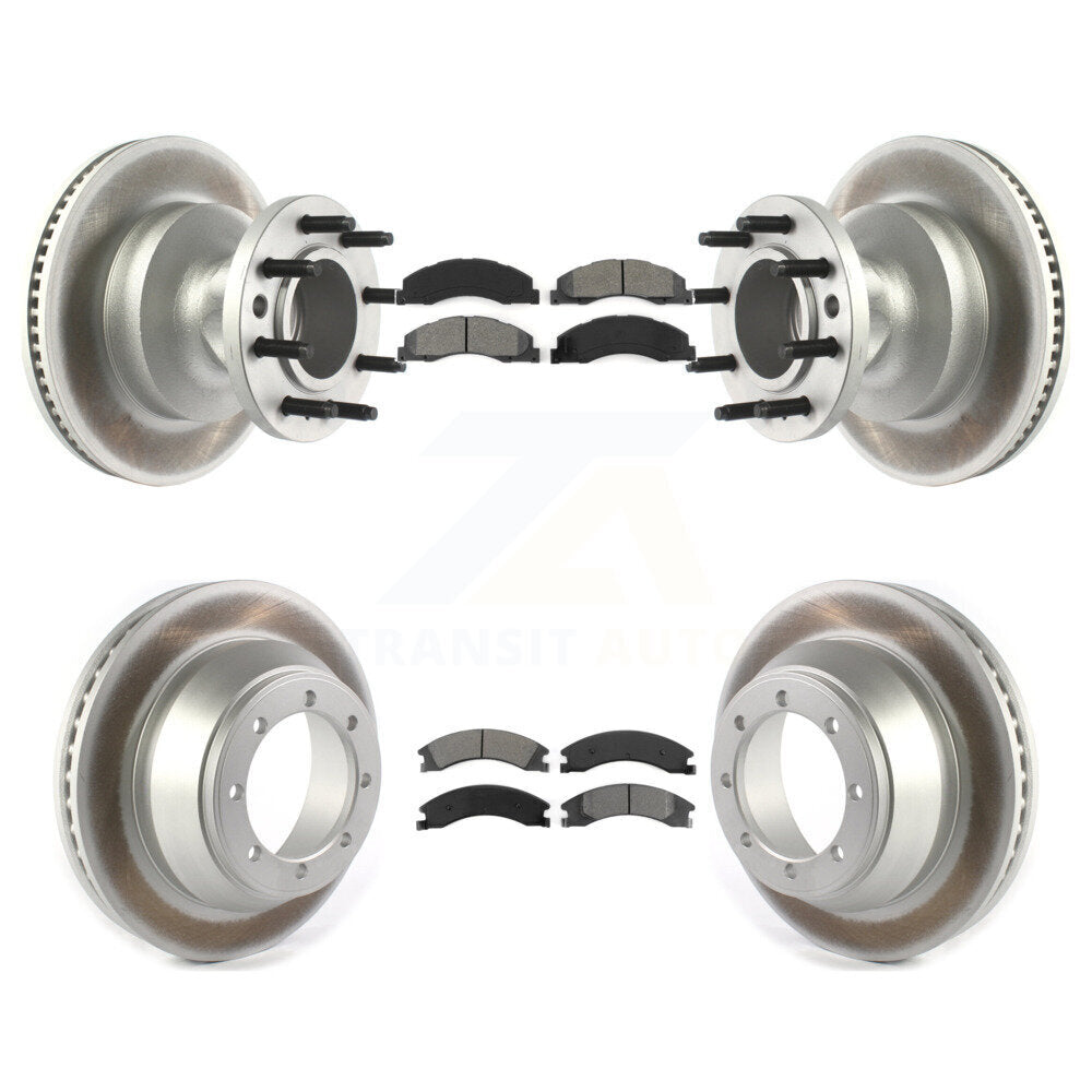 [Avant + Arrière] Kit de disque (revêtu) et plaquette (semi-métallique) de frein pour 2009-2010 Ford E-450 Super Duty DIESEL engine avec Dual Wheels KGS-102073