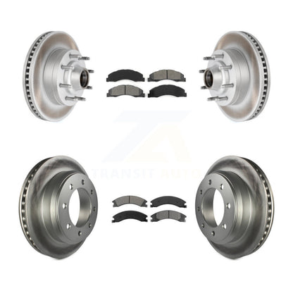 [Avant + Arrière] Kit de disque (revêtu) et plaquette (semi-métallique) de frein pour Ford E-350 Super Duty E-250 E-150 Econoline KGS-102075