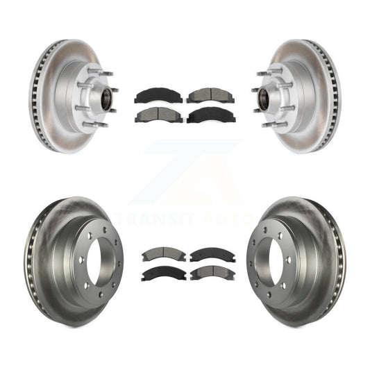 [Avant + Arrière] Kit de disque (revêtu) et plaquette (semi-métallique) de frein pour Ford E-350 Super Duty E-250 E-150 Econoline KGS-102075