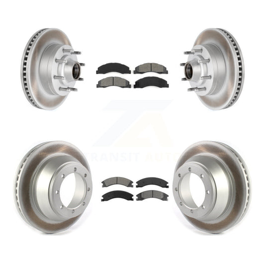 [Avant + Arrière] Kit de disque (revêtu) et plaquette (semi-métallique) de frein pour 2009-2010 Ford E-450 Super Duty DIESEL engine avec Single Wheels KGS-102076