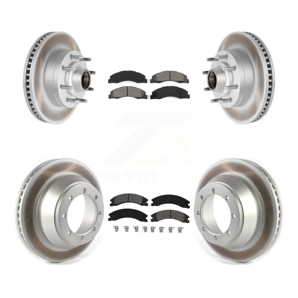 [Avant + Arrière] Kit de disque (revêtu) et plaquette (semi-métallique) de frein pour Ford E-450 Super Duty avec Single Wheels KGS-102077