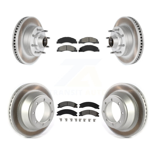 [Avant + Arrière] Kit de disque (revêtu) et plaquette (semi-métallique) de frein pour Ford E-450 Super Duty avec Single Wheels KGS-102077