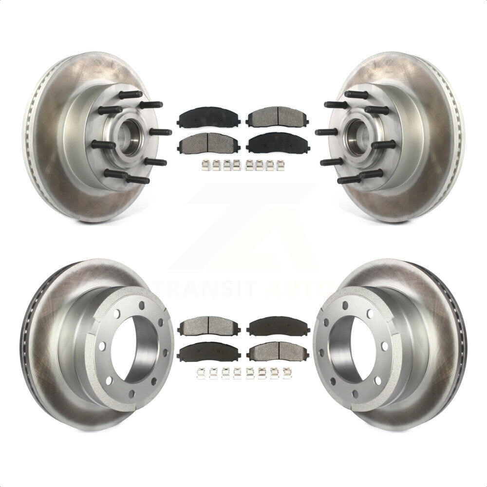 [Avant + Arrière] Kit de disque (revêtu) et plaquette (semi-métallique) de frein pour Ford F-250 Super Duty F-350 KGS-102080 par Transit Auto