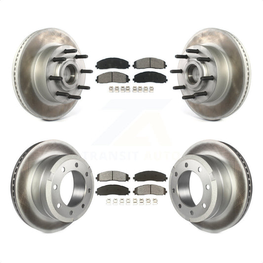 [Avant + Arrière] Kit de disque (revêtu) et plaquette (semi-métallique) de frein pour Ford F-250 Super Duty F-350 KGS-102080 par Transit Auto