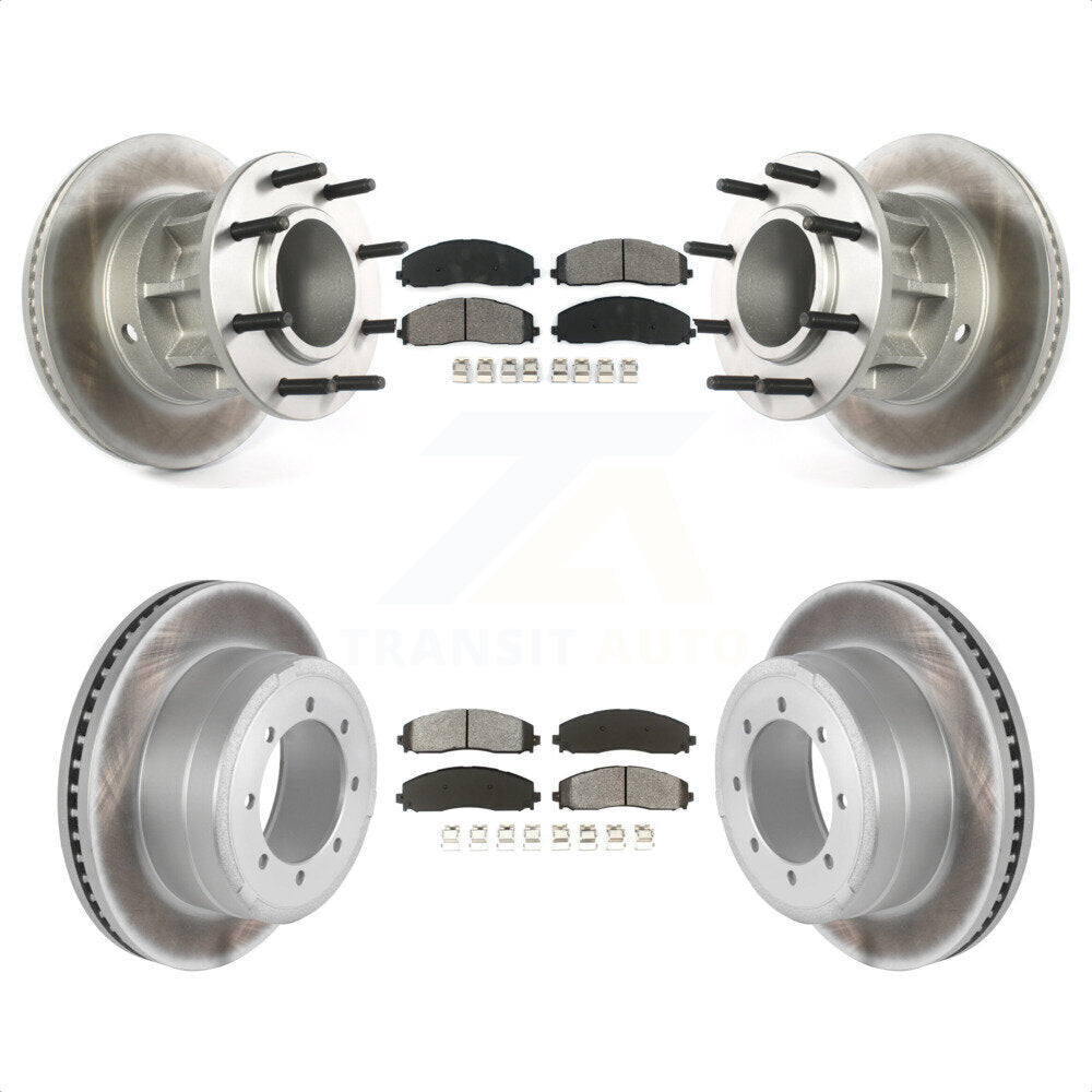 [Avant + Arrière] Kit de disque (revêtu) et plaquette (semi-métallique) de frein pour Ford F-350 Super Duty F-250 avec Dual Wheels KGS-102084 par Transit Auto